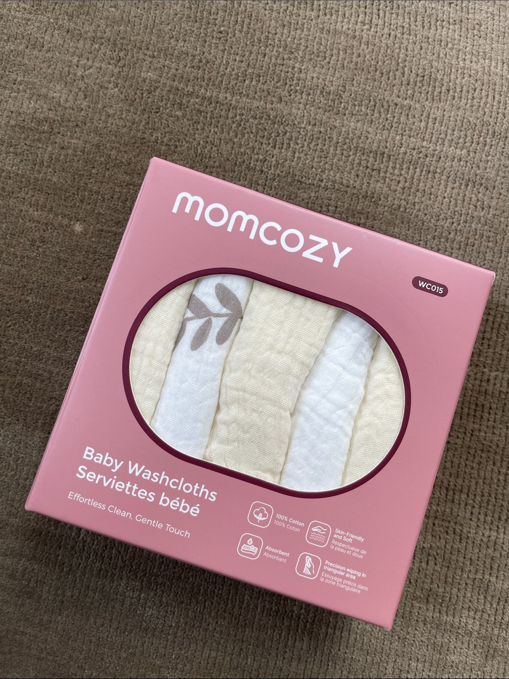 Momcozy Baby Washcloths in Cream & White - Gentle Bamboo Cotton